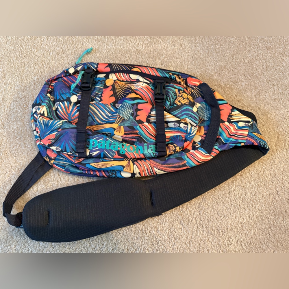 Never used - Patagonia Atom Sling Bag - Blue/Orange/Yellow Pattern